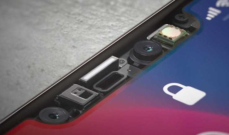Датчики для работы Face ID.