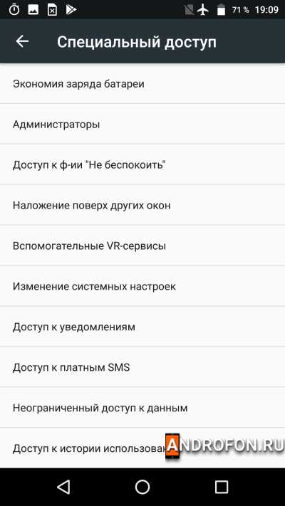 список специализированных разрешений.