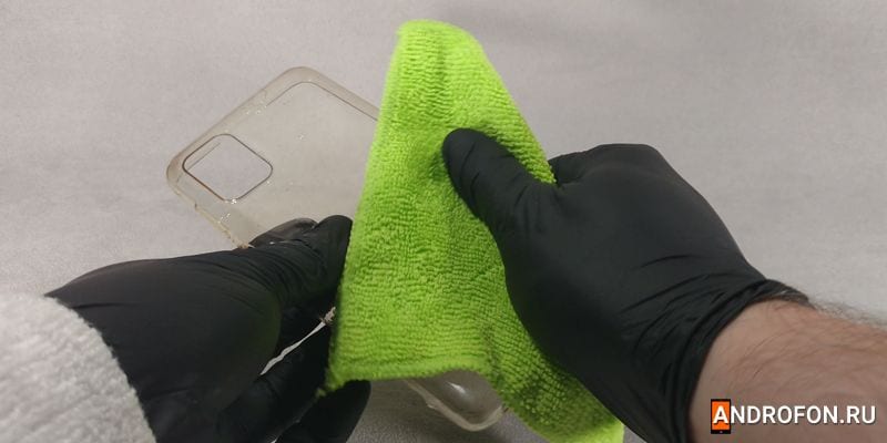Сушка силиконового чехла после соды.