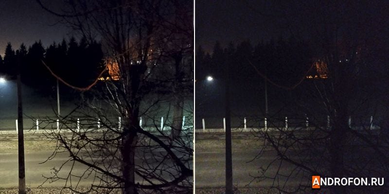 Сравнение ночной съемки и обычной.