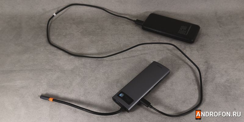 Внешнее питание USB хаба через PowerBank.